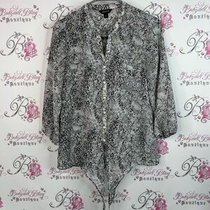 Jessica blouse snake print black white pattern Monochrome Patterned Blouse